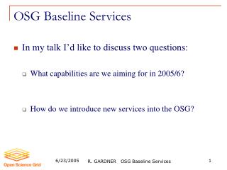 OSG Baseline Services