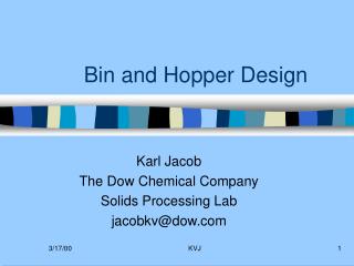 Bin and Hopper Design