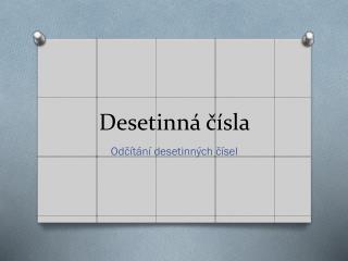 Desetinná čísla
