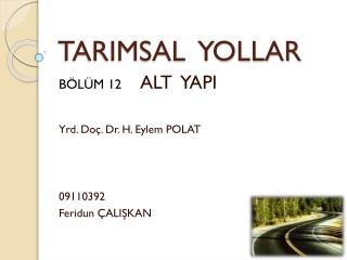 TARIMSAL YOLLAR