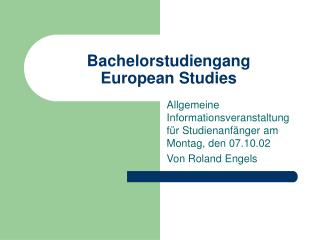 Bachelorstudiengang European Studies
