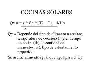 COCINAS SOLARES