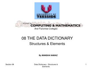 08 THE DATA DICTIONARY Structures &amp; Elements