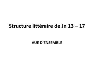 Structure littéraire de Jn 13 – 17