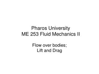 Pharos University ME 253 Fluid Mechanics II