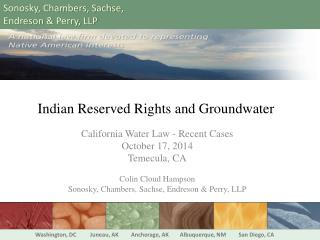 Indian Reserved Rights and Groundwater