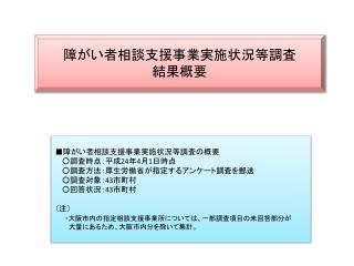 障がい者相談支援事業実施状況等調査 結果概要
