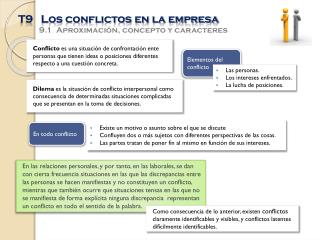 T9 Los conflictos en la empresa