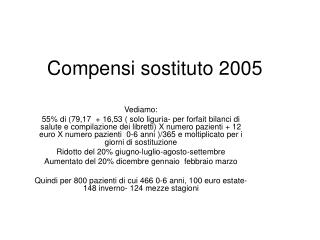 Compensi sostituto 2005