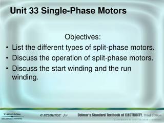 Unit 33 Single-Phase Motors