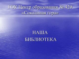 ГОУ Центр образования № 429 «Соколиная гора»