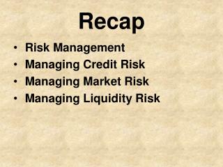 Recap