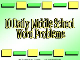 PowerPoint Created By “Math in the Middle” Title Fonts By ‘Kevin and Amanda’