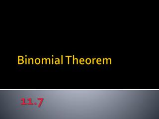 Binomial Theorem