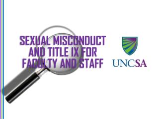 Sexual Misconduct and Title IX for Faculty and Staff