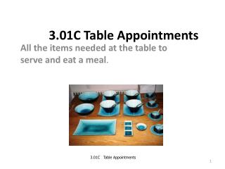 3.01C Table Appointments