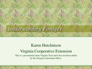 Understanding Forages