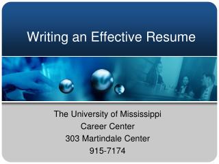 Writing an Effective Resume