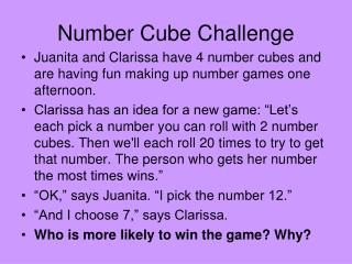 Number Cube Challenge