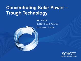 Concentrating Solar Power – Trough Technology