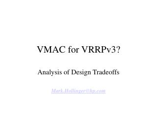 VMAC for VRRPv3?