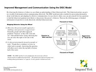 Improved Management and Communication Using the DISC Model
