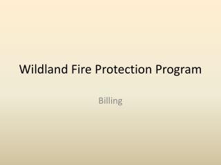Wildland Fire Protection Program