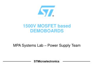 1500V MOSFET based DEMOBOARDS