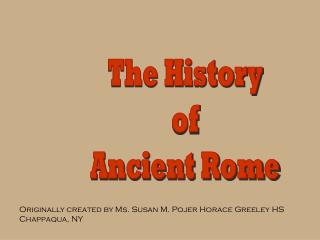 The History of Ancient Rome