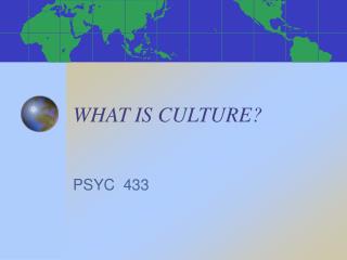 WHAT IS CULTURE?