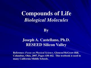 Compounds of Life Biological Molecules