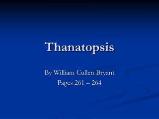 Thanatopsis