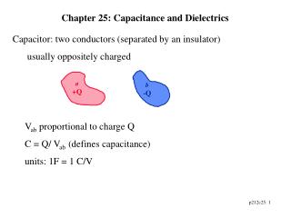 Chapter 25: Capacitance and Dielectrics
