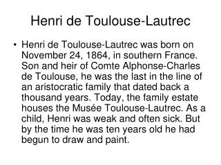 Henri de Toulouse-Lautrec