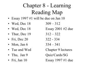 Chapter 8 - Learning Reading Map