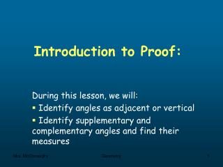 Introduction to Proof: