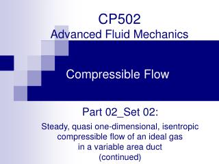CP502 Advanced Fluid Mechanics