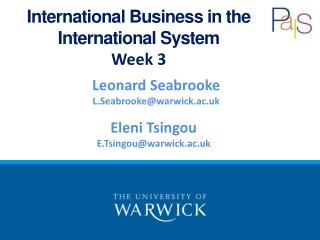 Leonard Seabrooke L.Seabrooke@warwick.ac.uk