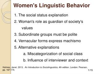 Women's Linguistic Behavior