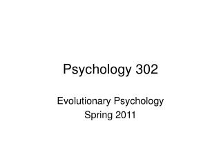 Psychology 302