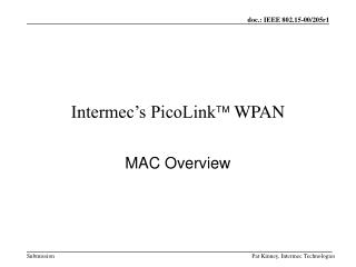 Intermec’s PicoLink  WPAN