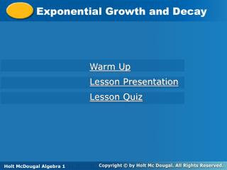 Exponential Growth and Decay