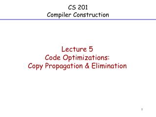 CS 201 Compiler Construction