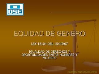 EQUIDAD DE GENERO