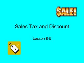 Sales Tax and Discount