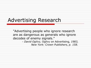 Advertising Research