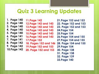 Quiz 3 Learning Updates