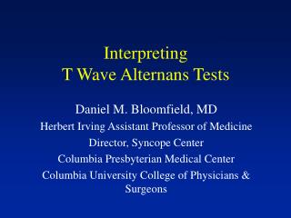 Interpreting T Wave Alternans Tests