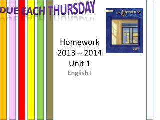 Homework 2013 – 2014 Unit 1