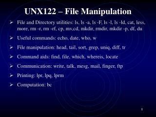 UNX122 – File Manipulation
